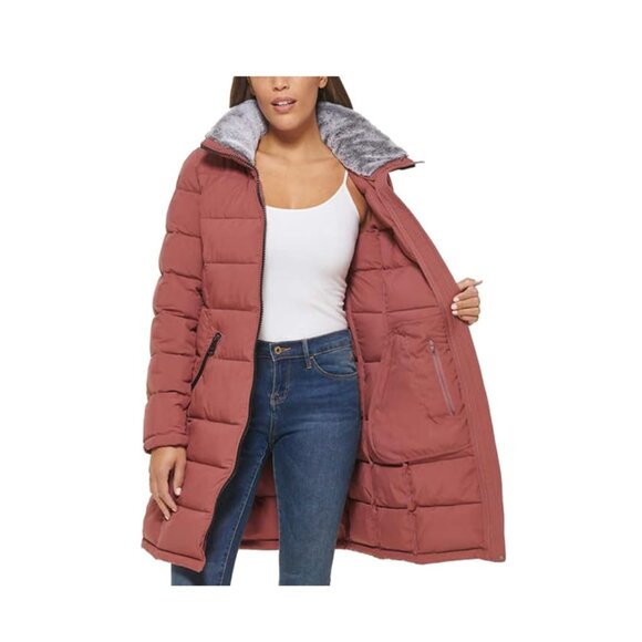 Andrew Marc Women's Hooded Long Stretch Parka Jacket Terra Rose 2X NWT - Picture 4 of 4